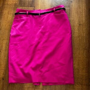 Calvin Klein Fuchsia Midi Pencil Skirt with Black Belt size medium